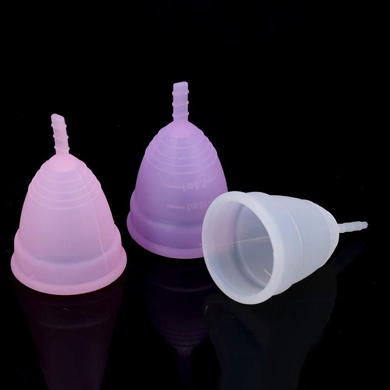 [Australia] - AYNEFY Menstrual Cup, 3 Colors 2 Pieces/Set Reusable Anti-Leakage Lady Women Menstrual Cup Feminine Hygiene Care Product(White) White 