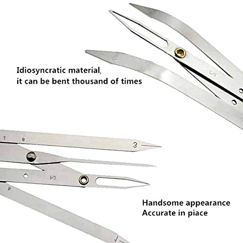 [Australia] - Eyebrow Golden Ratio Caliper Stencil Ruler with Flexible Arms Microblading Permanent Makeup Reusable DIY Tattoo Ruler Measurement Symmetrical Tool Foldable with Stainless Steel Fibonacci Gauge Tools 