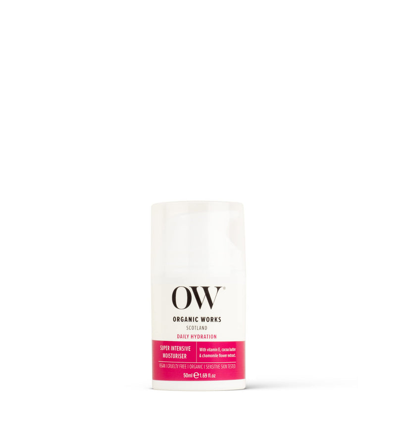[Australia] - Organic Works Super Intensive Moisturiser 50ml, Organic, 100% Vegan, Cruelty Free with Cocoa Butter, Shea Butters, Grape Seed Oil, and Jojoba Oil 