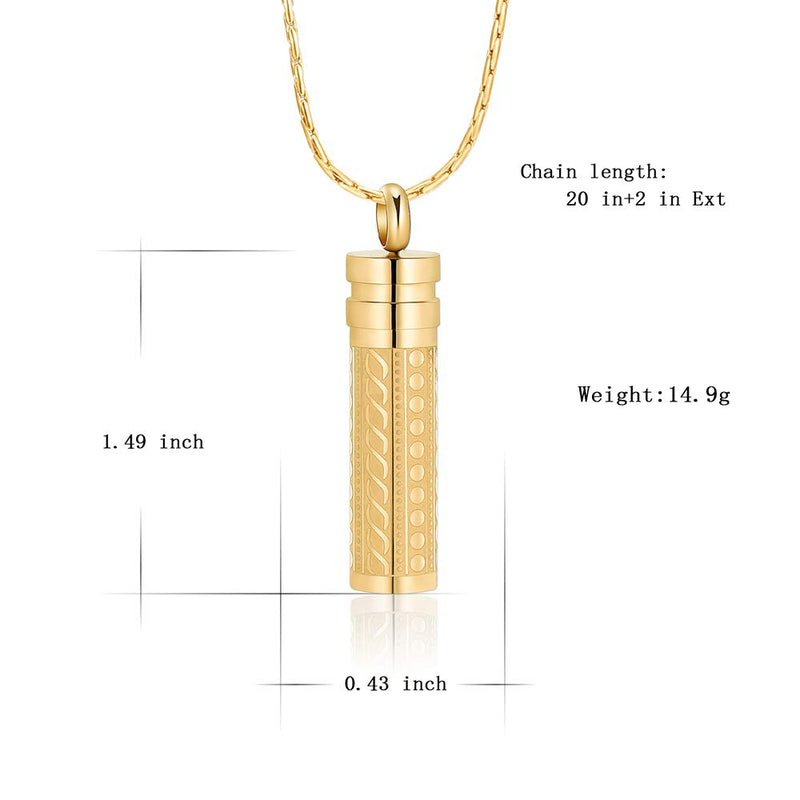 [Australia] - constantlife Cremation Jewelry for Ashes Openable Pill Case Urn Necklace Keepsake Perfume Memorial Pendant Locket Charm Accessories Golden 