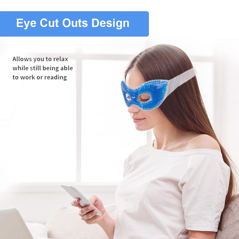 [Australia] - NEWGO Cooling Eye Mask for Puffy Eyes, Hot Cold Therapy Gel Eye Mask with Lemon Scent, Relief for Swollen Eyes, Dark Circles, Stress, Migraine, Headaches, Sinus Pain - Blue 