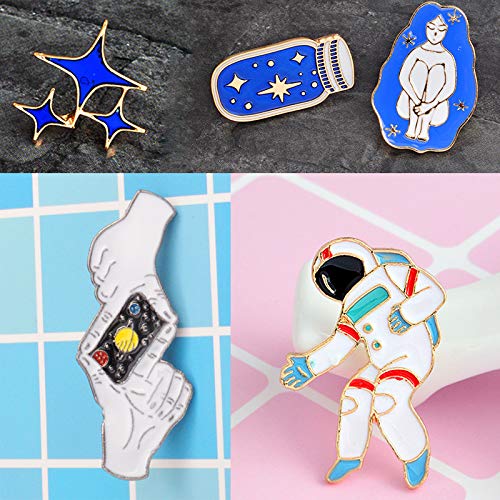 [Australia] - Pibupibu Collect Addiction Cute Unique Brooch Pins Set for Clothes Bag Jacket Backpack Hat Costume Accessories Decoration Space Exploration 