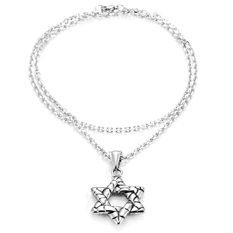 [Australia] - URBAN JEWELRY Powerful Star of David Shield Pendant Necklace 21" Chain (Gift Box) 