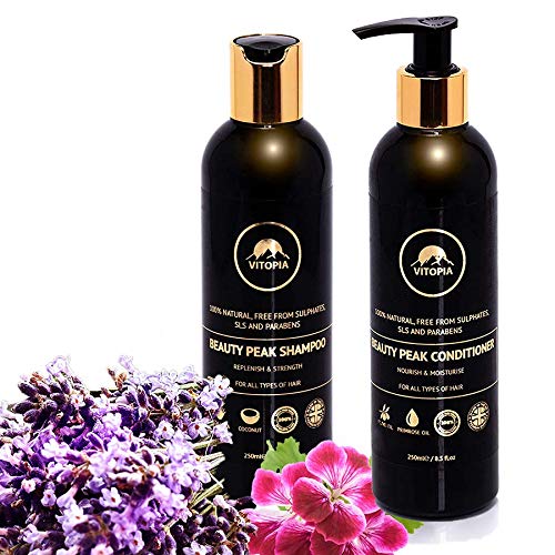 [Australia] - Vitopia, Beauty Peak, Hair Growth Treatment Shampoo & Conditioner Set, 100% Natural Ingredients and for Women, Sulphates, SLS & Paraben Free, Suitable for Dry & Damaged Hair Types 