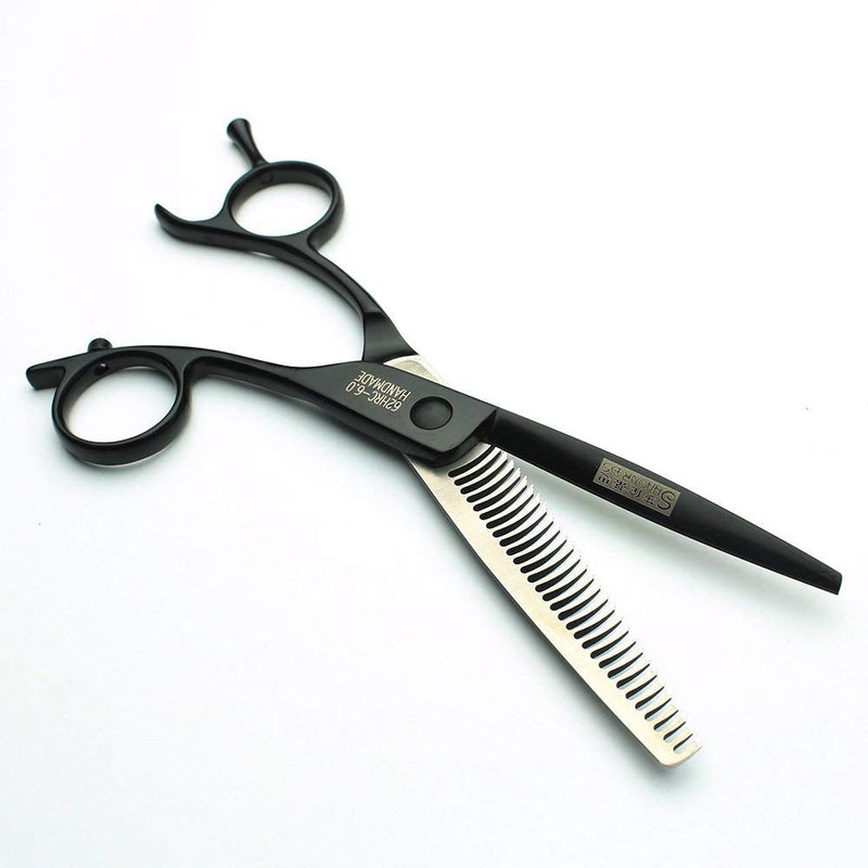 [Australia] - Hairdressing professional scissors 440C black 6 inch hairdresser hair trim hairstyle thinning hairdressing shop specialized scissors set 
