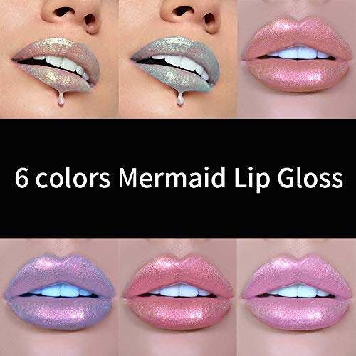 [Australia] - Coosa Glitter Liquid Lipsticks Set 6 color Diamond Shimmer Metallic Lipstick Waterproof Long Lasting Makeup Kit Face Eye Glow Shimmer Shinning Lip Gloss Set 