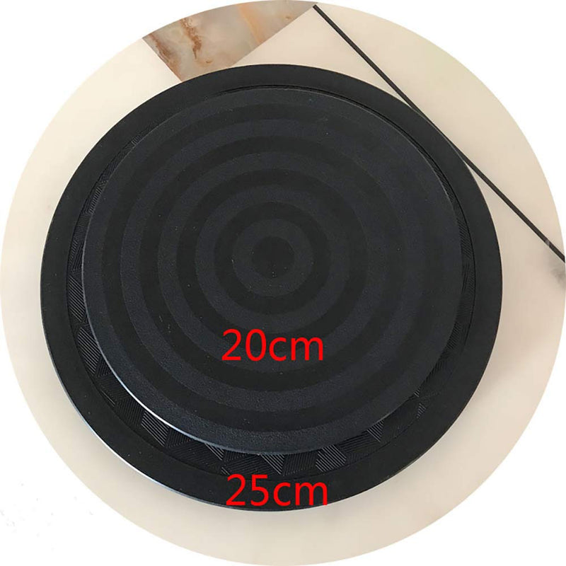 [Australia] - kydely Mini Bonsai Turntable Base Stainless Steel Ball Bearings 360-Degree Rotation Easy Pruning Black 8" 8" 