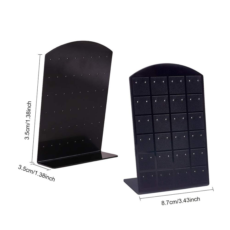 [Australia] - PH PandaHall 5 Packs 48 Holes Black Earring Holder Organizer Earring Stand Display L-Shape Earrings Ear Studs Jewelry Show Plastic Display Showcase 