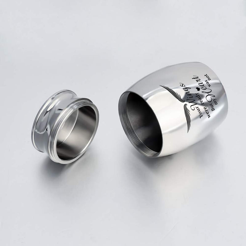 [Australia] - Dletay Small Keepsake Urns for Human Ashes Mini Cremation Urns for Ashes Stainless Steel Memorial Ashes Holder-Your Wings were Ready, But My Heart was Not Silver 