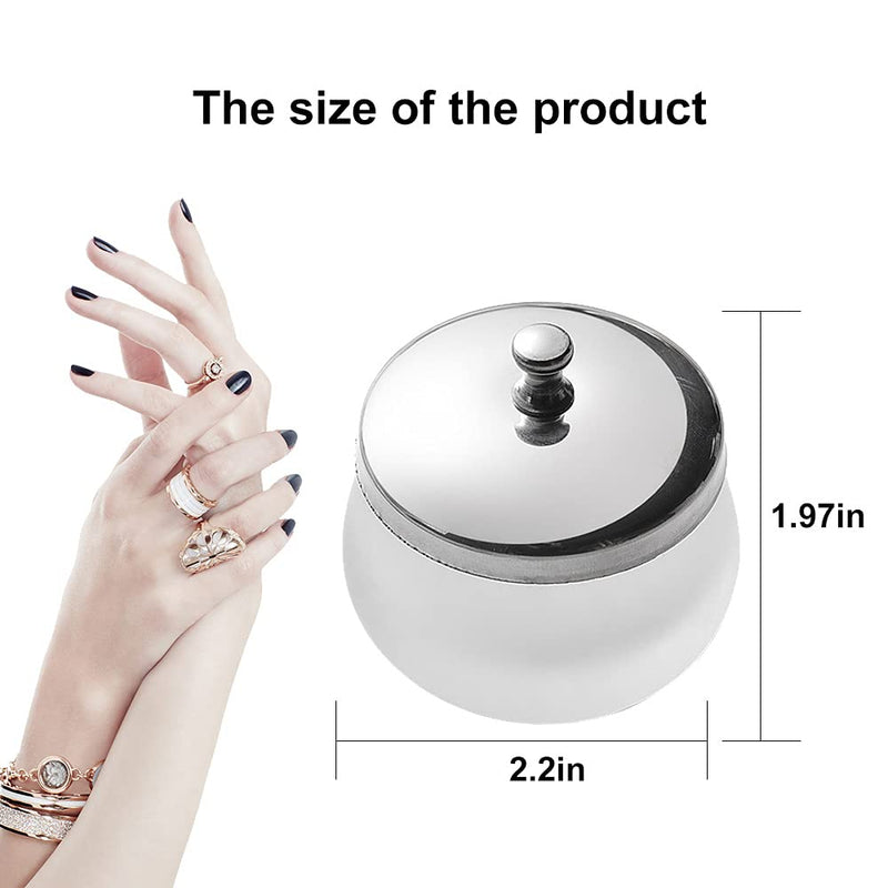 [Australia] - Acrylic Liquid Powder Dappen Dish Matte Crystal Glass Nail Art Cup Liquid Powder Dappen Container Holder with Lids for Nail Art Tools 