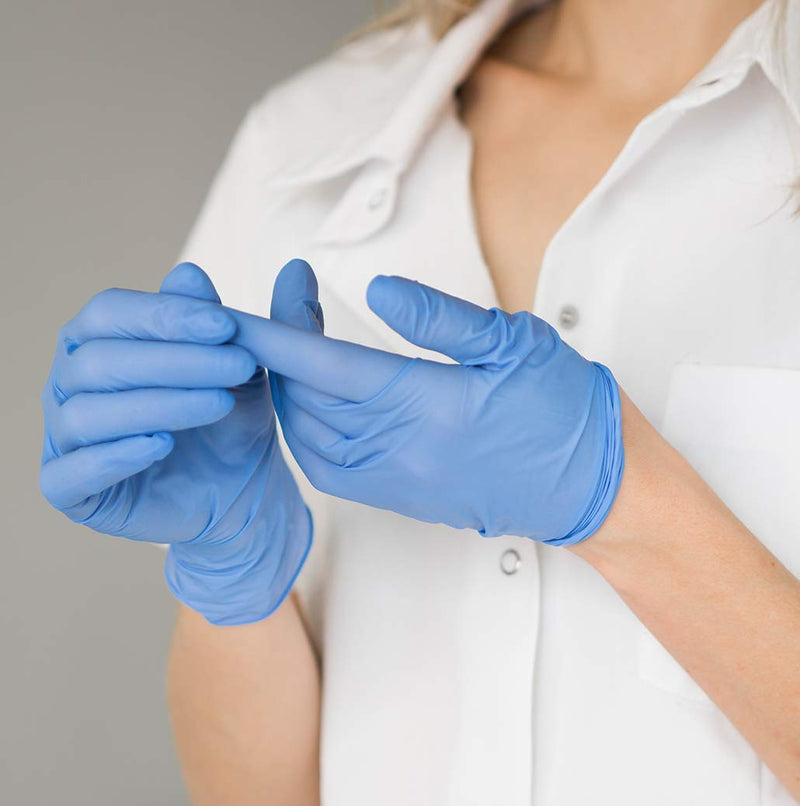 [Australia] - Accurate pack of 100 Disposable Vinyl Gloves / Powder Free / Extra Strong / multi-Purpose use Colour - Blue (LARGE) L 
