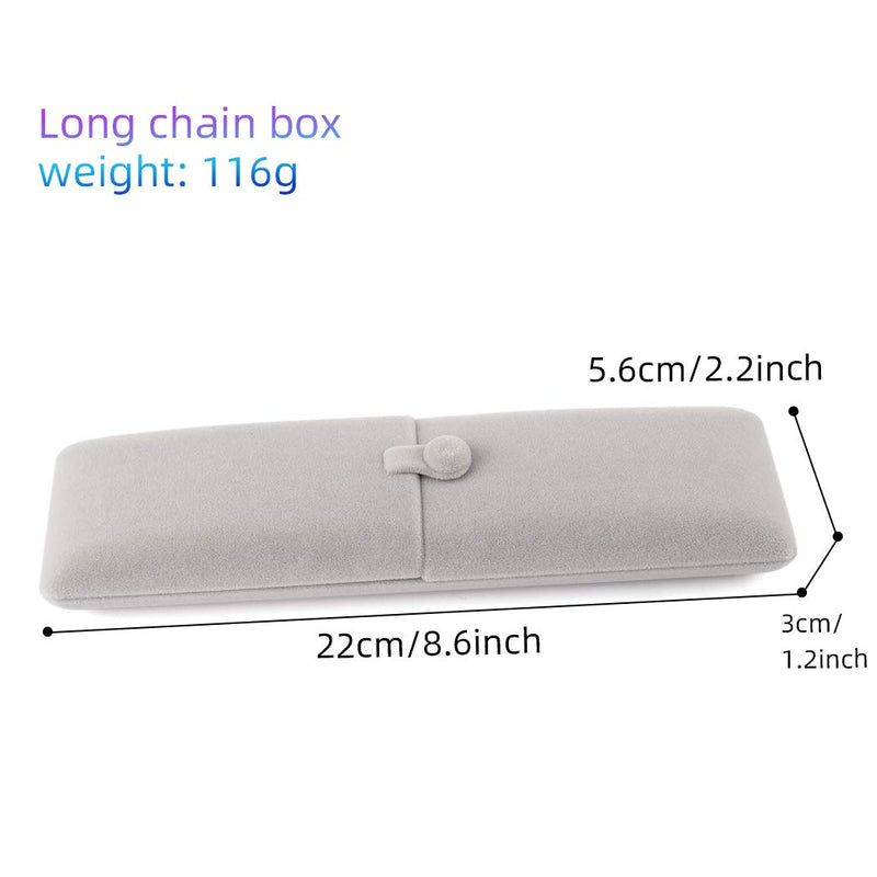 [Australia] - iSuperb Velvet Long Chain Necklace Box Jewelry Packaging Boxes Pendant Bracelet Display Storage Case Jewelry Gift Box for Wedding Engagment Proposal Long Chain Box 