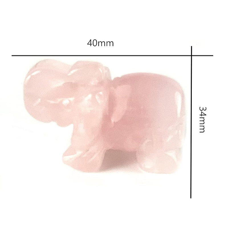 [Australia] - Ouubuuy Natural Rose Quartz Crystal Elephant Stone Gemstone Ornament Reiki Healing Crystal Gift 1.5 inch 
