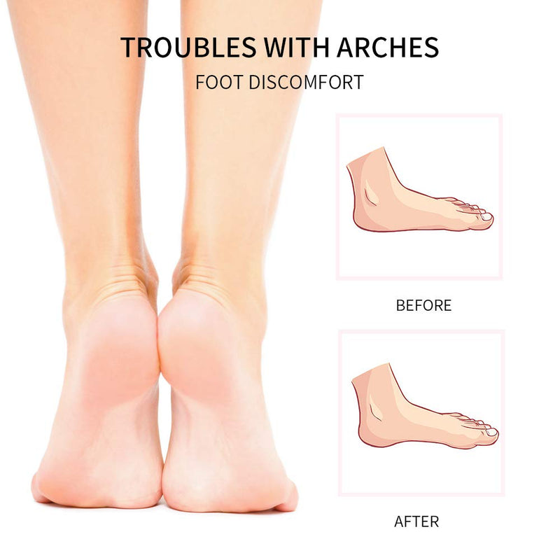 [Australia] - Arch Support Shoe Inserts for Women,Arch Support Insoles for Flat Feet Plantar Fasciitis Relieve Pain 12 Pieces Gel Foot Arch Supports Reusable Arch Pads 2 Black，2 Beige，2 Clear 12 Count (Pack of 1) 
