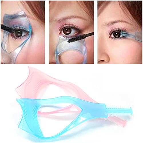 [Australia] - erioctry 2 Pcs Plastic Makeup Eyelash Tool Upper Lower Eye Lash Mascara Guard Applicator Guide with Eyelash Comb for Women (Color Ship at Random) 