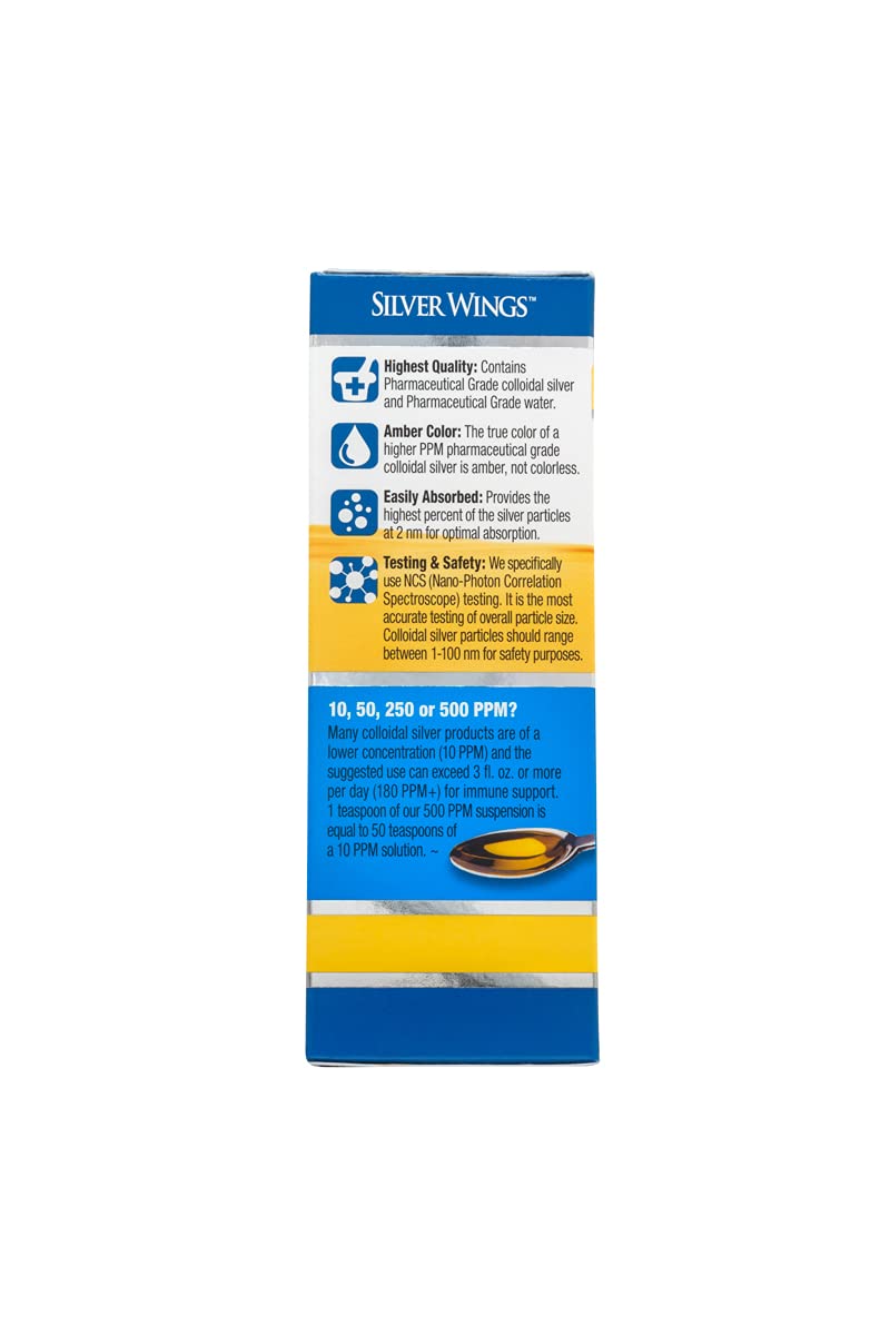 [Australia] - Natural Path Silver Wings Dietary Mineral Supplement, Colloidal Silver, 500 PPM, 4 fl. oz. / 120 ml 