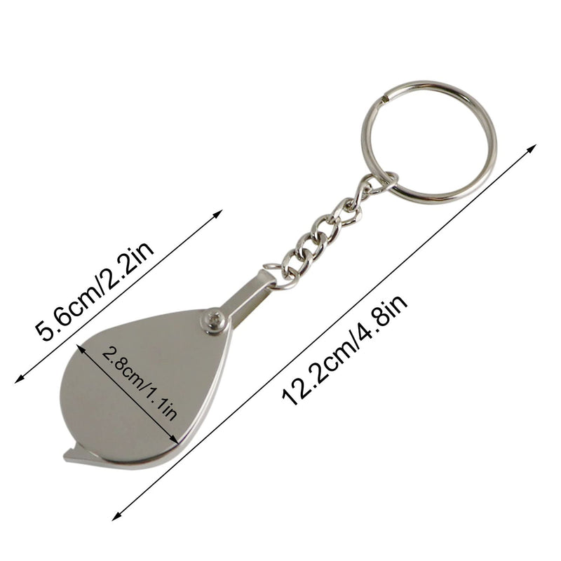 [Australia] - Portable Pocket Reading Magnifier 10X Folding with Metal Jewellery Magnifier Magnifying Eye Glass Lens Keychain 