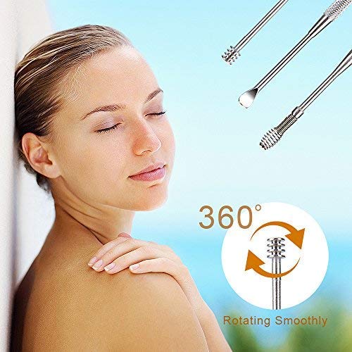 [Australia] - 7 Pcs Ear Pick, BetyBedy Ear Cleansing Tool Set, Ear Curette Earwax Removal Kit with a Small Cleaning Brush and Storage Box, Silver 