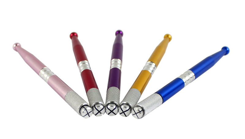 [Australia] - Xiaoyu 5PCS Professional Permanent Makeup Manual Eyebrow Tattoo Pen Set in 5 Colors 
