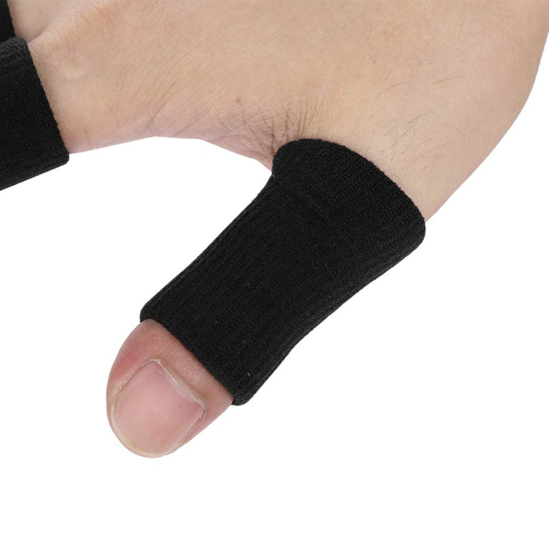 [Australia] - 20Pcs Elastic Finger Sleeves Sports Support Thumb Brace Arthritis Protector Breathable Cover for Trigger Finger, Cracking, Arthritis, Callus Black 