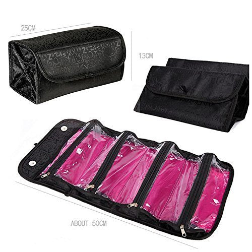 [Australia] - Roll Up Travel Cosmetic Makeup Jewelry Toiletry Bag Organizer Camping Accessories Holder 