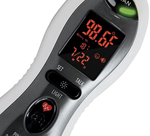[Australia] - MOBI - Ultra Pulse Digital Thermometer - Ear & Forehead Indicator Pulse Rate Monitor Flashlight - Talking Digital Fever Monitor for Baby Kids & Adult 