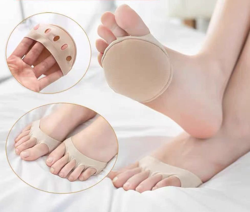 [Australia] - 5Pairs Invisible Forefoot Pads Ball of Foot Cushions Honeycomb Metatarsal Pads Invisible Socks Toe Topper Liner Sock for Women Prevent Pain and Discomfort 