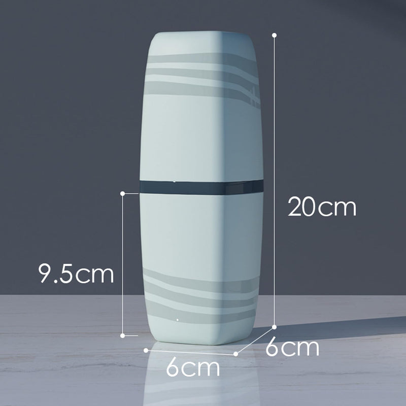 [Australia] - 2 Pcs Travel Toothbrush Case and Carrier, Plastic Portable Business Trips Wash Cup Holder Organizer for Trips and Daily Use (Grey+Grey green) Grey+grey Green 