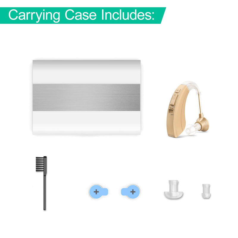 [Australia] - Hearing Aid for Seniors and Adults, Digital Hearing Amplifier with Adjustable Volume and Noise Reduction, 500 Hours Per Battery Life and Hearing Aid Cleaning Brush Included 