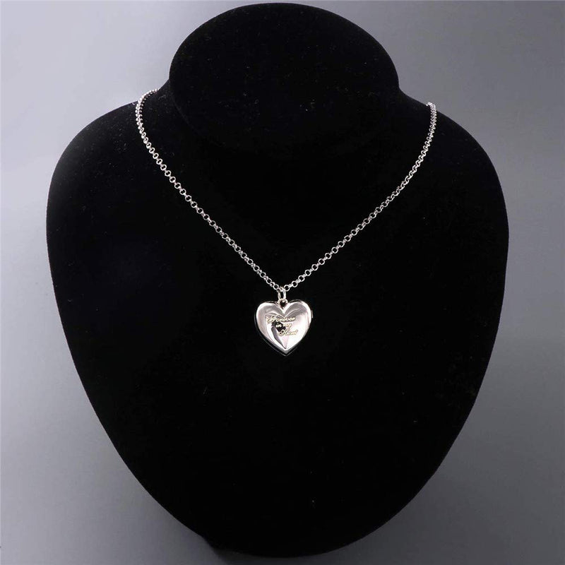 [Australia] - 925 Sterling Silver Personalized Photo Heart Locket Necklace Forever in My Heart Custom Add Your Text That Holds Pictures for Women Men Kids Heart-Shape(Brass Add Photo Yourself) 