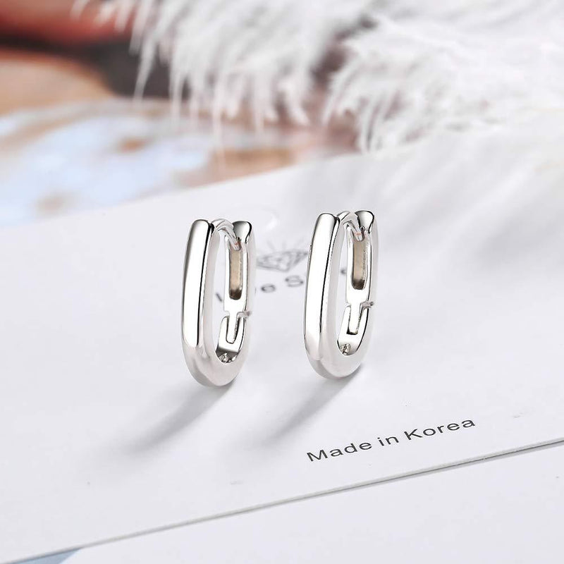 [Australia] - Chandler 925 Silver Minimalist Simple Circle Earring Small Huggies Hoop Stud Earrings for Women Girls Kids Ear bone Jewelry 