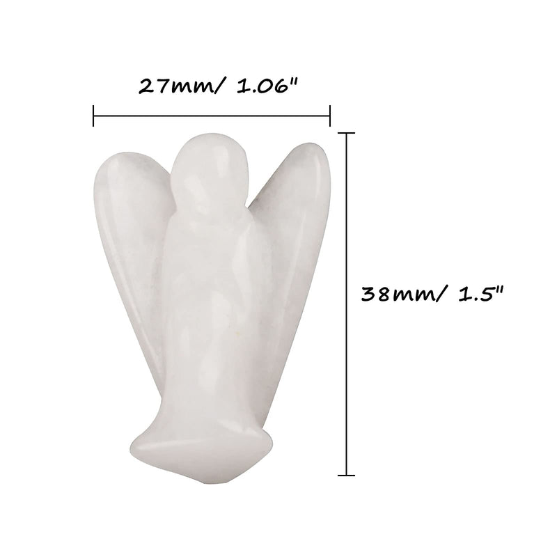[Australia] - QOPAHI Healing Crystal Angels Lucky Charms Reiki Gifts Spiritual Gifts Pocket Angel Healing Crystals for Women Angel Ornaments for Home Office Bedroom（White） White 