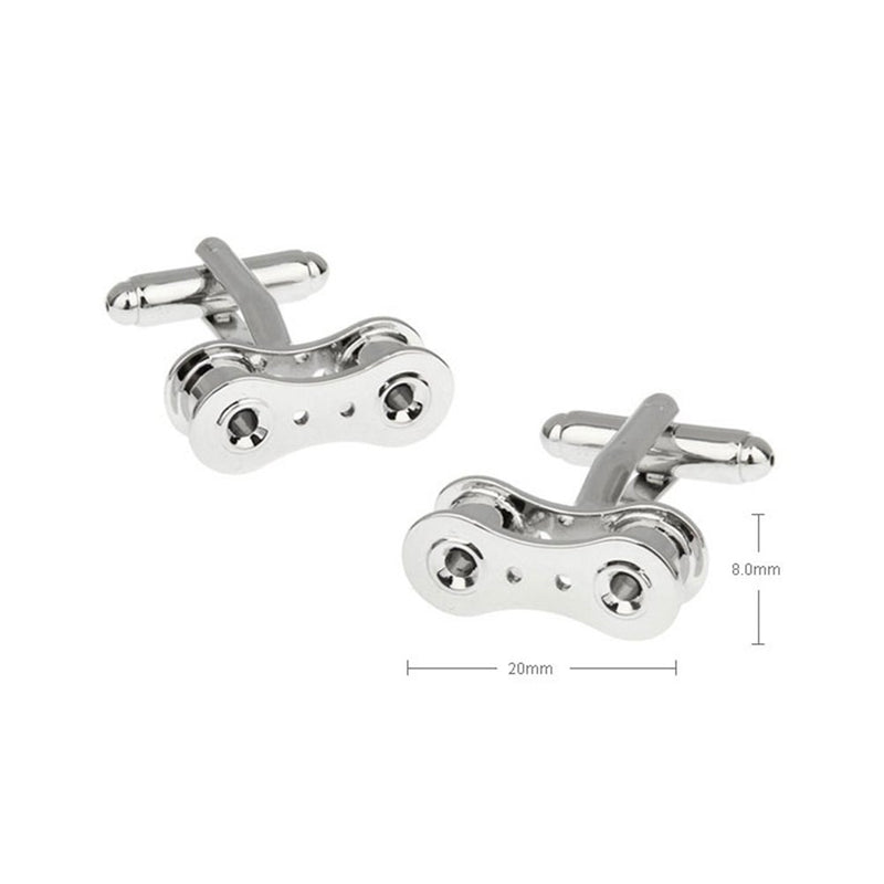 [Australia] - Chain Link Cufflinks Cuff Links Bike Biker Motorcycle Mechanic Cyclist Bicycle Style 1 