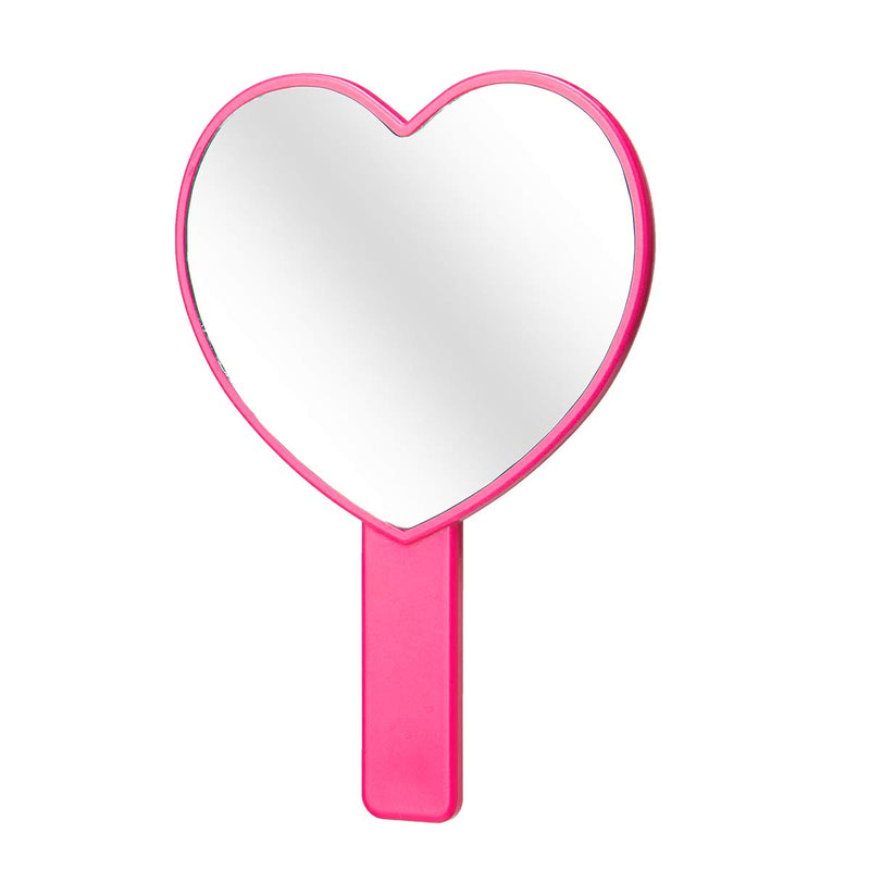[Australia] - 2PCS Heart-Shaped Makeup Hand Mirror,Travel Handheld Mirror Portable Personal Cosmetic Mirror with Handle(Pink and Rose red) 