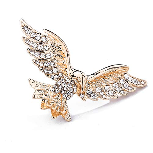 [Australia] - MIXIA Eagle Bird Brooches Pin for Women/Men Fashion Full Rhinestone Animal Brooch Jewelry Gold 