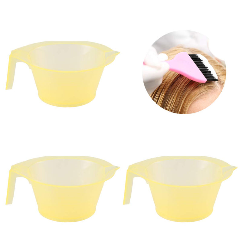 [Australia] - Lurrose 3pcs Hair Dye Bowl Mixing Bowl Kit DIY Hair Colouring Tool Hair Tint Dying Coloring Applicator for Salon Hairdressing Yellow 