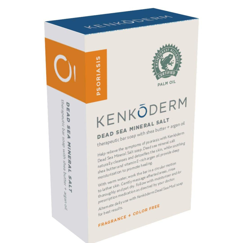 [Australia] - Kenkoderm Psoriasis Mineral Salt Soap with Argan Oil & Shea Butter 4.25 oz | 1 Bar | Dermatologist Developed | Fragrance + Color Free 4.25 Ounce (Pack of 1) 