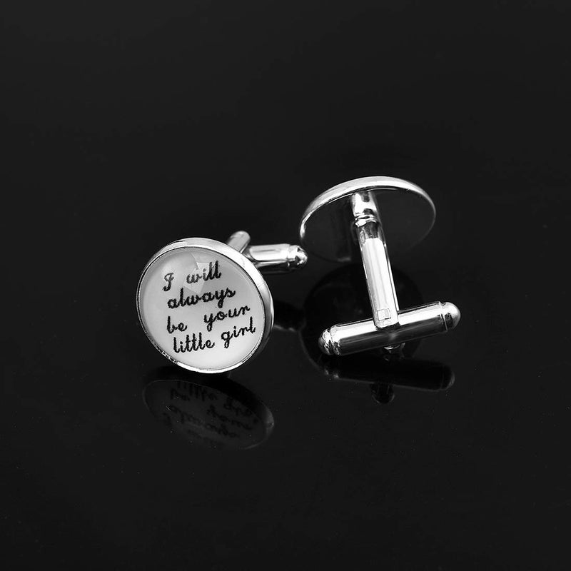 [Australia] - JIAYIQI Mens Wedding Cufflinks Father of The Bride Gifts I love you forever Dad,I will always be your little girl 