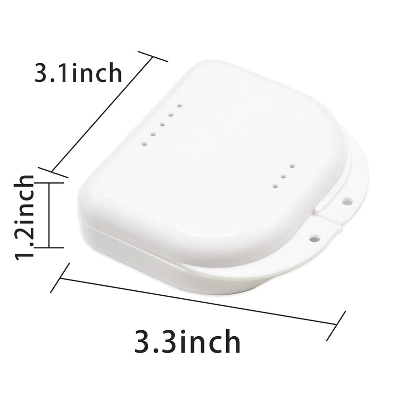 [Australia] - Denture Retainer Case, with Vent Holes Portable Denture Box, for Invisible Aligner Mouth Guard Brace Denture &Teeth Mouth Tray White(1pcs) 