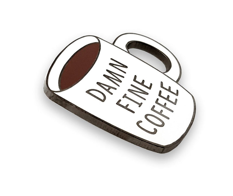 [Australia] - Pinsanity 'Damn Fine Coffee' Enamel Lapel Pin 