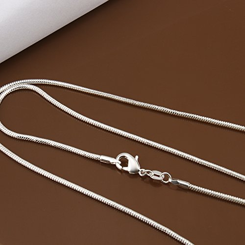 [Australia] - Greendou Fashion Jewelry 3 Pieces 925 Sterling Silver 2mm Snake Chain Necklace (16 Inch) 16 Inch 