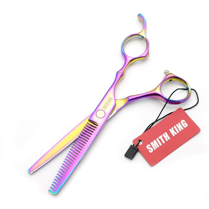 [Australia] - 6.0 inch hair scissors set hair cutting scissors & thinning scissors with razor&comb in 1 set (Rainbow) 