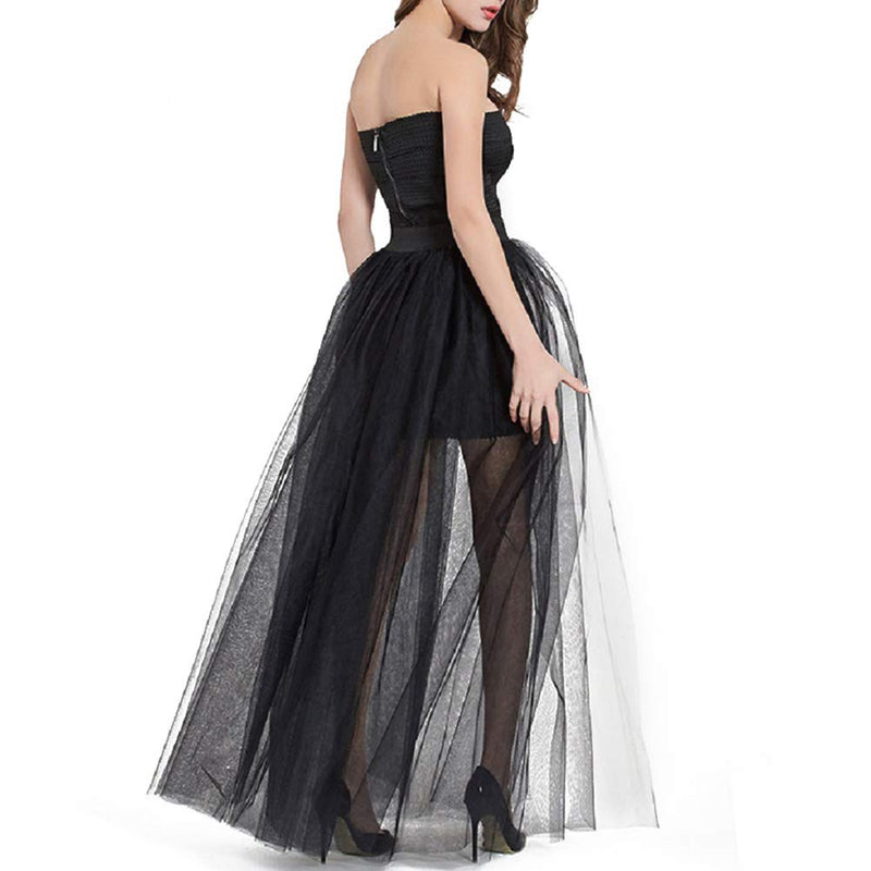 [Australia] - Women's Floor Length Puffy Tutu Tulle Skirt Fairy Fancy Dress Wedding Party Porm Long Skirts 54#black 