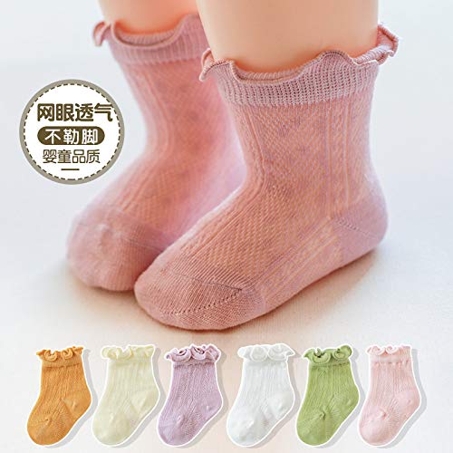 [Australia] - vanberfia Baby Toddler Girls Princess Cotton Frilly Socks Lace Ruffle Thin Mesh Socks 0-5T 0-3 Months Cl116 