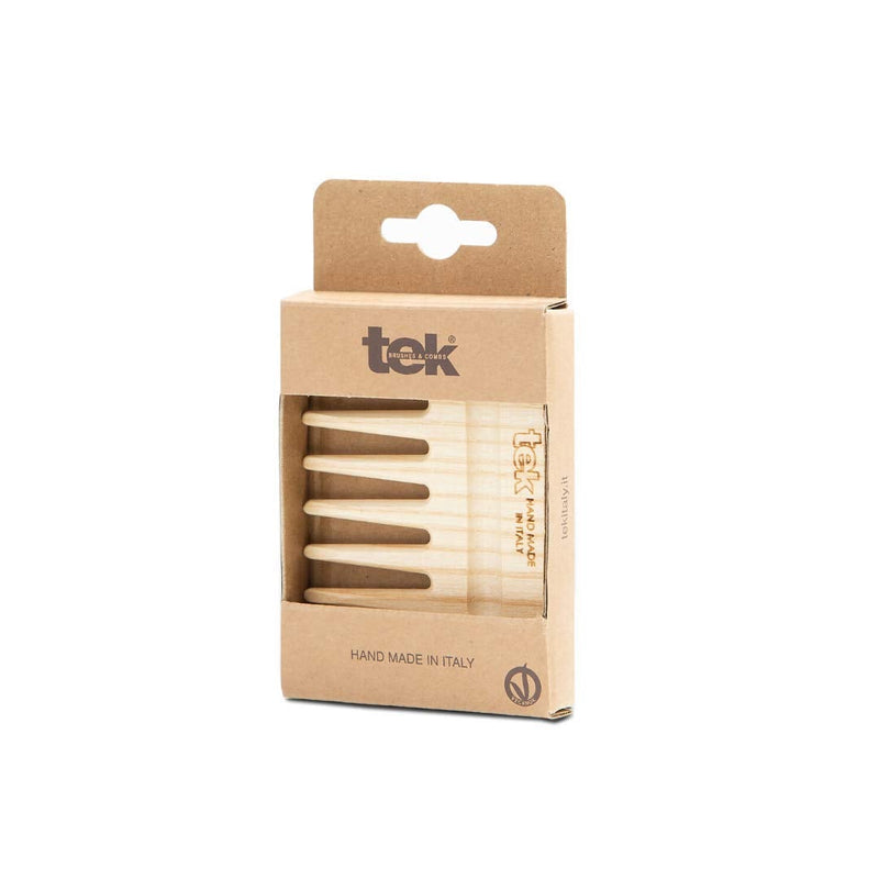 [Australia] - Tek afro hair comb in ash wood - Handmade in Italy 9 x 7,5 cm 