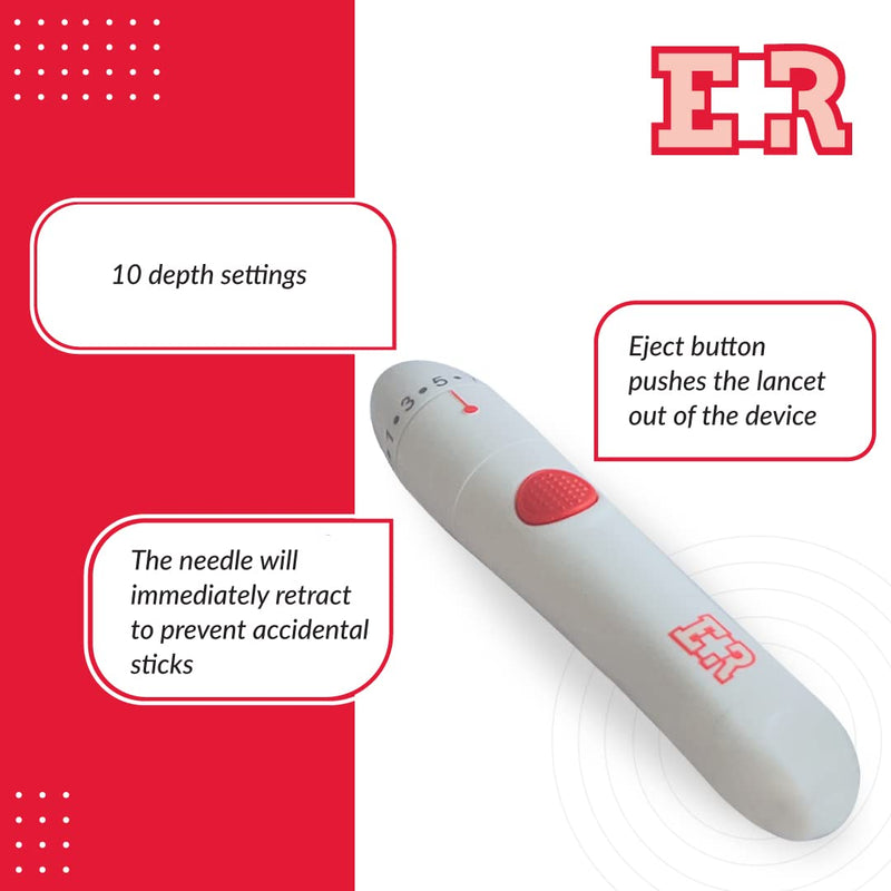 [Australia] - Ever Ready First Aid Lancing Device with 100 30 Gauge Twist Lancets for Blood Sugar Testing 