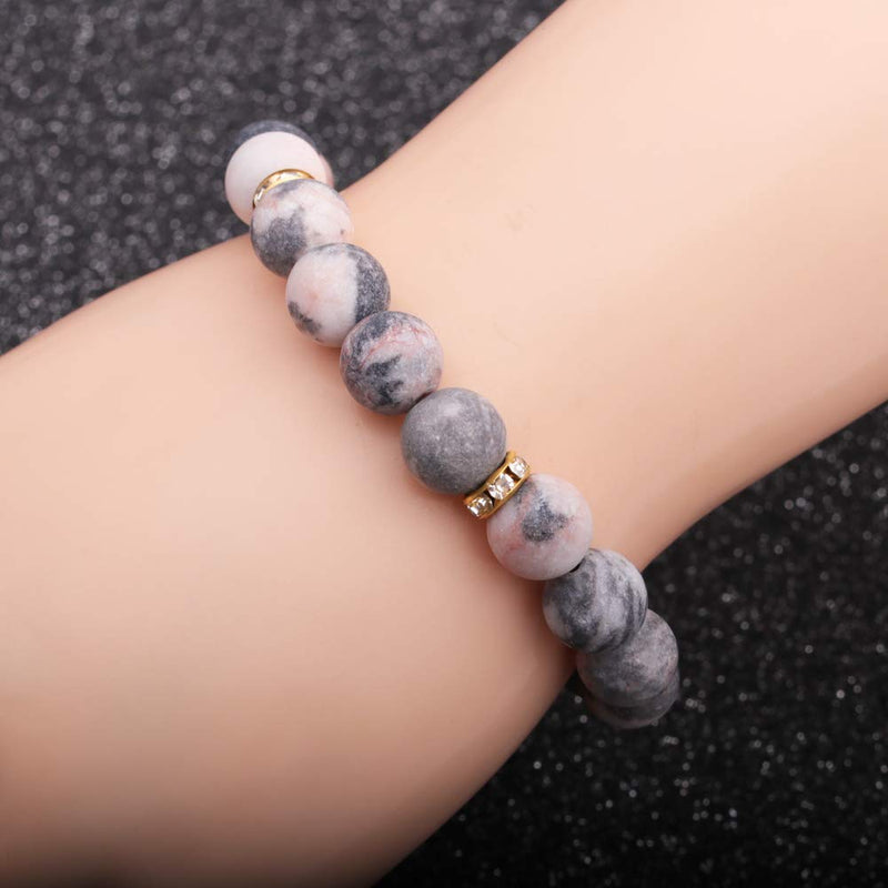 [Australia] - 10MM Quartz Crystals Healing Stone Vitality Extracts Handmade Beaded Charm Bracelets For Women Stress Anti Depression And Anxiety Relief Items Relaxing Yoga Meditation Accessories Gifts For Women Pink 18.0 Centimeters 