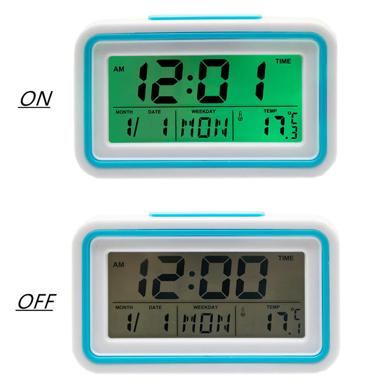 [Australia] - English Talking Alarm Clock with Date, Day and Temperature, for Low Vision or Blind (Blue) Blue 