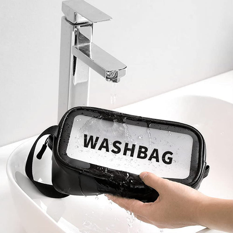 [Australia] - Clear Toiletries Bag, Clear Makeup Bags Waterproof Travel Toiletries Bag PVC Travel Wash Bag Portable for Women Men(M) M 