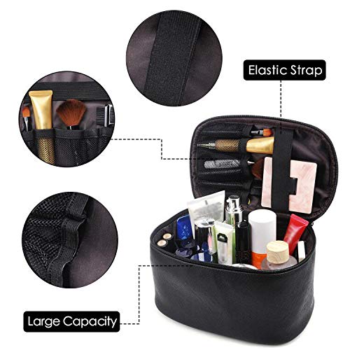 [Australia] - Makeup Bag,365park Travel Cosmetic Case Organizer Bag with Brush Holder Wonderful Gift Z005 Black 